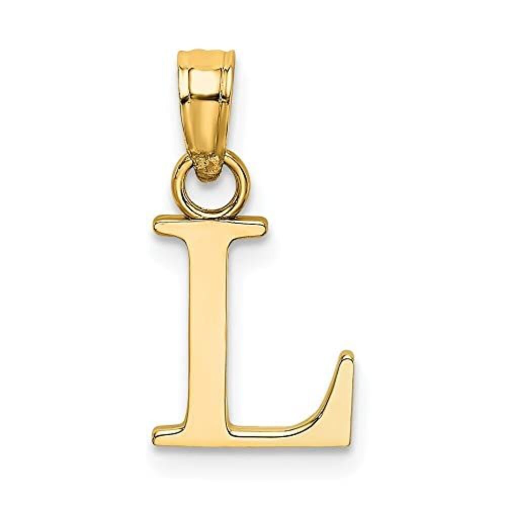 10k Yellow Gold Polished L Block Initial Charm - image 5